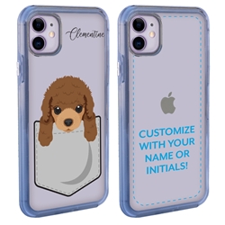 
Personalized Pocket Puppy Case for iPhone 11 – Clear – Poodle