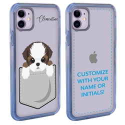 
Personalized Pocket Puppy Case for iPhone 11 – Clear – Shih Tzu