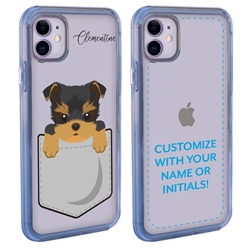 
Personalized Pocket Puppy Case for iPhone 11 – Clear – Yorkshire Terrier