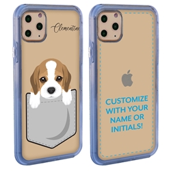 
Personalized Pocket Puppy Case for iPhone 11 Pro – Clear – Beagle