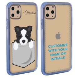 
Personalized Pocket Puppy Case for iPhone 11 Pro – Clear – Border Collie
