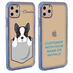 
Personalized Pocket Puppy Case for iPhone 11 Pro – Clear – Boston Terrier