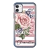 Personalized Floral Case for iPhone 11 – Clear – Pink Rose
