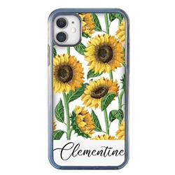 
Personalized Floral Case for iPhone 11 – Clear – Sunflower Stalks