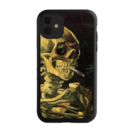 Famous Art Case for iPhone 11 – Hybrid – (Van Gogh – Skull with Burning Cigarette) 
