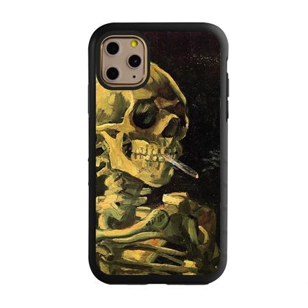 Famous Art Case for iPhone 11 Pro – Hybrid – (Van Gogh – Skull with Burning Cigarette) 
