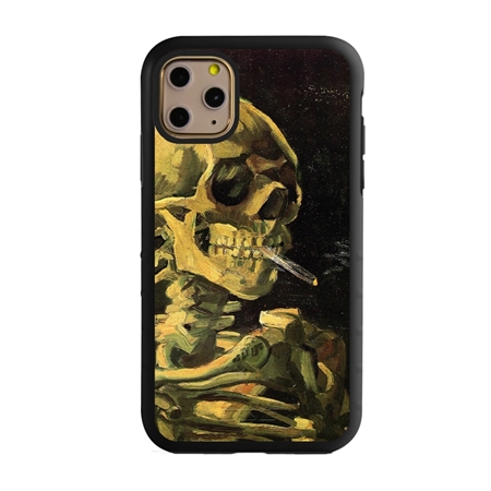 Famous Art Case for iPhone 11 Pro Max – Hybrid – (Van Gogh – Skull with Burning Cigarette) 
