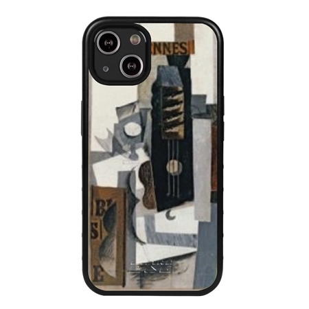 Famous Art Case for iPhone 13 Mini – Hybrid – (Picasso – Glass Guitar and Bottle) 
