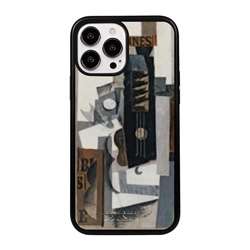 
Famous Art Case for iPhone 13 Pro Max – Hybrid – (Picasso – Glass Guitar and Bottle) 