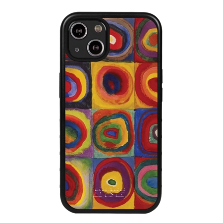 Famous Art Case for iPhone 14 – Hybrid – (Wassily Kandinsky – Squares with Concentric Rings) 
