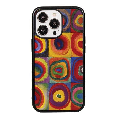 Famous Art Case for iPhone 14 Pro (Wassily Kandinsky – Squares with Concentric Rings) 
