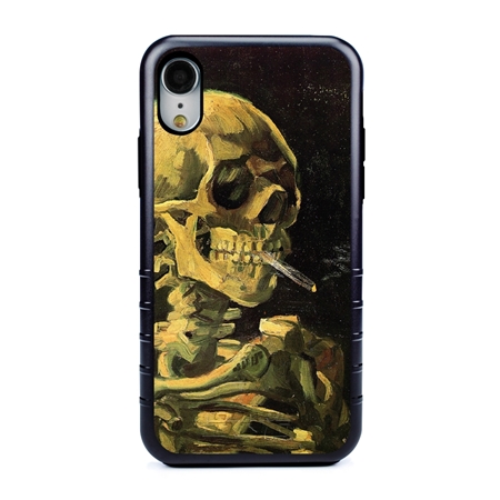 Famous Art Case for iPhone XR – Hybrid – (Van Gogh – Skull with Burning Cigarette) 
