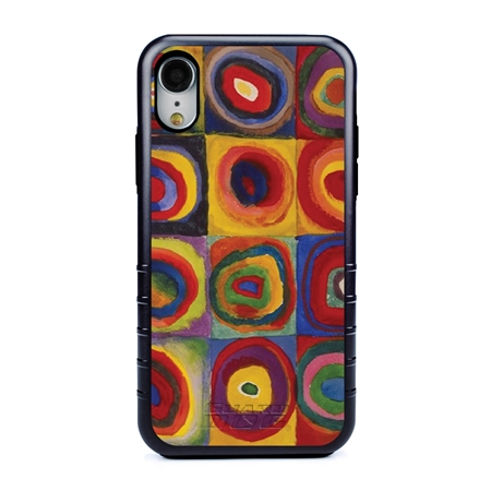 Famous Art Case for iPhone XR – Hybrid – (Wassily Kandinsky – Squares with Concentric Rings) 
