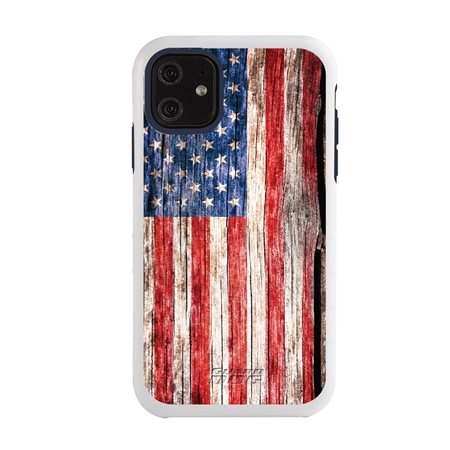 Guard Dog Land of Liberty Rugged American Flag Hybrid Phone Case for iPhone 11 Land of Liberty White Dark Blue - White w/Dark Blue Trim
