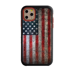 
Guard Dog American Might Rugged American Flag Hybrid Phone Case for iPhone 11 Pro American Might Black Red - Black w/Red Trim