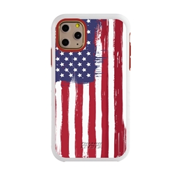 
Guard Dog Freedom Rugged American Flag Hybrid Phone Case for iPhone 11 Pro Freedom White Red - White w/Red Trim