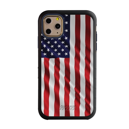 Guard Dog Star Spangled Banner Rugged American Flag Hybrid Phone Case for iPhone 11 Pro Star Spangled Banner Black Dark Blue - Black w/Dark Blue Trim
