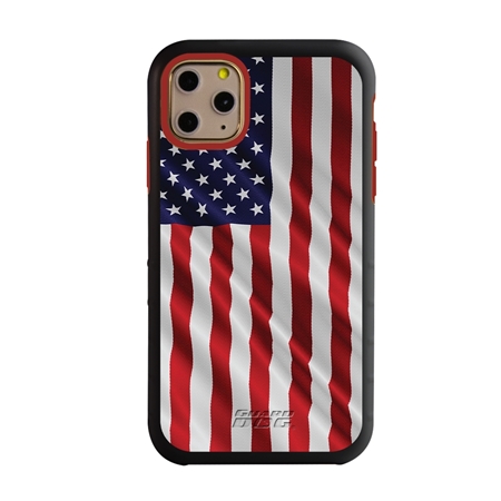 Guard Dog Star Spangled Banner Rugged American Flag Hybrid Phone Case for iPhone 11 Pro Star Spangled Banner Black Red - Black w/Red Trim
