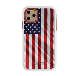 
Guard Dog Star Spangled Banner Rugged American Flag Hybrid Phone Case for iPhone 11 Pro Star Spangled Banner White Red - White w/Red Trim