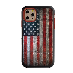 
Guard Dog American Might Rugged American Flag Hybrid Phone Case for iPhone 11 Pro Max American Might Black Red - Black w/Red Trim