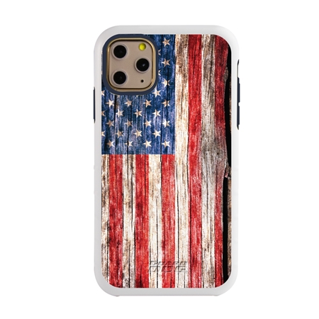 Guard Dog Land of Liberty Rugged American Flag Hybrid Phone Case for iPhone 11 Pro Max Land of Liberty White Dark Blue - White w/Dark Blue Trim
