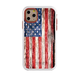 
Guard Dog Land of Liberty Rugged American Flag Hybrid Phone Case for iPhone 11 Pro Max Land of Liberty White Red - White w/Red Trim