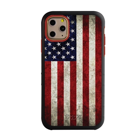 Guard Dog Old Glory Rugged American Flag Hybrid Phone Case for iPhone 11 Pro Max Old Glory Black Red - Black w/Red Trim
