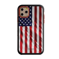 
Guard Dog Star Spangled Banner Rugged American Flag Hybrid Phone Case for iPhone 11 Pro Max Star Spangled Banner Black Red - Black w/Red Trim