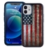 Guard Dog Protective Hybrid Case for iPhone 12 Mini American Flag Design – American Might Black with Dark Blue Silicone
