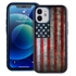 Guard Dog Protective Hybrid Case for iPhone 12 Mini American Flag Design – American Might Black with Dark Blue Silicone
