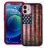 Guard Dog Protective Hybrid Case for iPhone 12 Mini American Flag Design – American Might Black with Red Silicone

