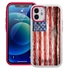 Guard Dog Protective Hybrid Case for iPhone 12 Mini American Flag Design – Land of Liberty White with Red Silicone
