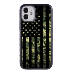 
Guard Dog Protective Case for iPhone 12 Mini American Flag Design – Patriot Camo Black with Black Silicone