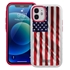 Guard Dog Protective Hybrid Case for iPhone 12 Mini American Flag Design – Star Spangled Banner White with Red Silicone
