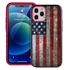 Guard Dog Protective Hybrid Case for iPhone 12 Pro Max American Flag Design – American Might Black with Red Silicone
