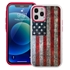 Guard Dog Protective Hybrid Case for iPhone 12 Pro Max American Flag Design – American Might White with Red Silicone
