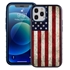 Guard Dog Protective Hybrid Case for iPhone 12 Pro Max American Flag Design – Old Glory Black with Dark Blue Silicone
