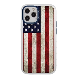 
Guard Dog Protective Hybrid Case for iPhone 12 Pro Max American Flag Design – Old Glory White with Dark Blue Silicone