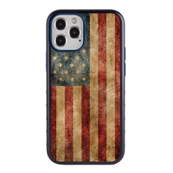 
Guard Dog Protective Hybrid Case for iPhone 12 Pro Max American Flag Design – Perseverance Black with Dark Blue Silicone