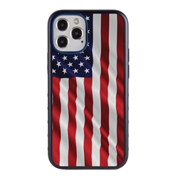 
Guard Dog Protective Hybrid Case for iPhone 12 Pro Max American Flag Design – Star Spangled Banner Black with Dark Blue Silicone
