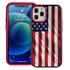 Guard Dog Protective Hybrid Case for iPhone 12 Pro Max American Flag Design – Star Spangled Banner Black with Red Silicone
