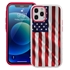 Guard Dog Protective Hybrid Case for iPhone 12 Pro Max American Flag Design – Star Spangled Banner White with Red Silicone
