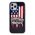 Guard Dog Protective Hybrid Case for iPhone 12 Pro Max American Flag Design – USA Torn Black with Blue Silicone
