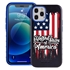 Guard Dog Protective Hybrid Case for iPhone 12 Pro Max American Flag Design – USA Torn Black with Blue Silicone
