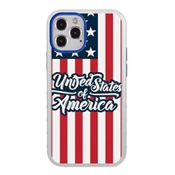 
Guard Dog Protective Hybrid Case for iPhone 12 Pro Max American Flag Design – USA White with Blue Silicone