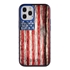 Guard Dog Protective Hybrid Case for iPhone 12 / 12 Pro American Flag Design – Land of Liberty Black with Blue Silicone
