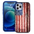 Guard Dog Protective Hybrid Case for iPhone 12 / 12 Pro American Flag Design – Land of Liberty Black with Blue Silicone
