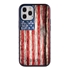 Guard Dog Protective Hybrid Case for iPhone 12 / 12 Pro American Flag Design – Land of Liberty Black with Dark Blue Silicone
