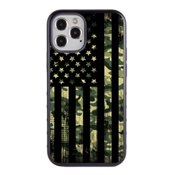 
Guard Dog Protective Hybrid Case for iPhone 12 / 12 Pro American Flag Design – Patriot Camo Black with Black Silicone