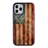 Guard Dog Protective Hybrid Case for iPhone 12 / 12 Pro American Flag Design – Perseverance Black with Dark Blue Silicone

